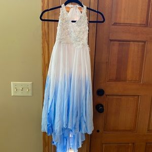 hand painted hi-lo halter dress dance costume